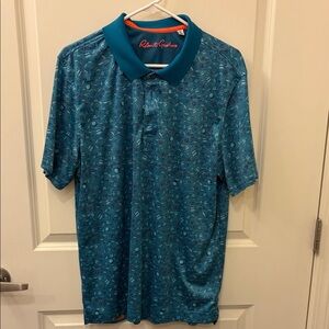 Robert Graham Teal and Orange Polo Shirt
